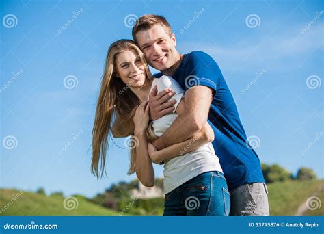 Happy Young People Outdoors Stock Photo - Image of loving, laughing ...