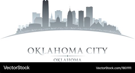 Oklahoma city skyline silhouette Royalty Free Vector Image