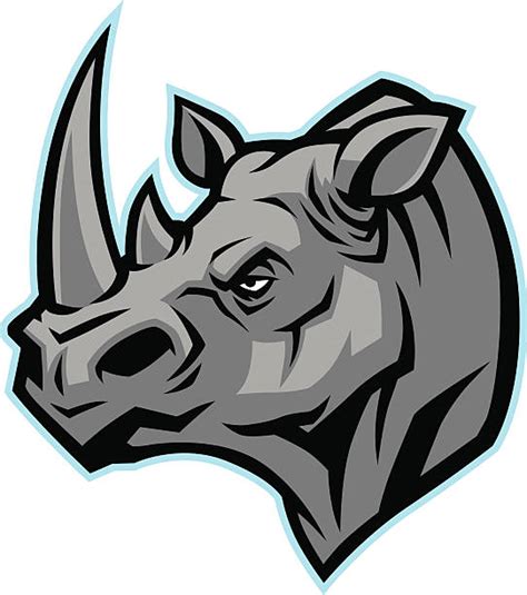 Royalty Free Cartoon Of Rhino Head Clip Art, Vector Images ...