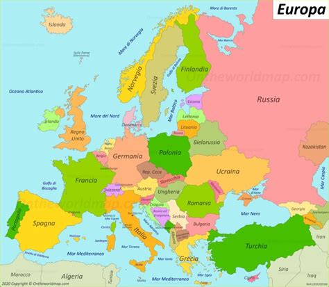 Mappa dell'Europa | Mappe d'Europa