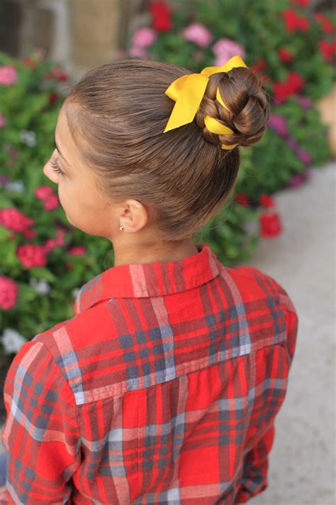 Braided Bun w/Ribbon | Updo Hairstyles | Cute Girls Hairstyles