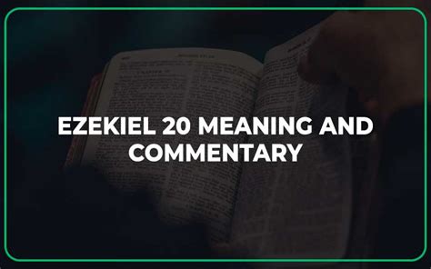 Ezekiel 20 Meaning and Commentary - Scripture Savvy