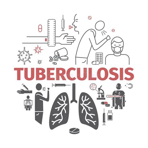 Tuberculosis Symptoms, Treatment. Icons Set. Vector Signs for Web ...