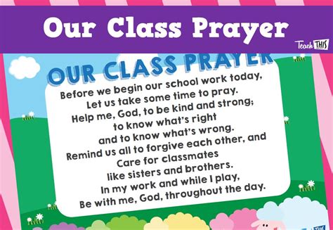 Our Class Prayer | Prayer for students, Classroom prayer, Teacher prayer