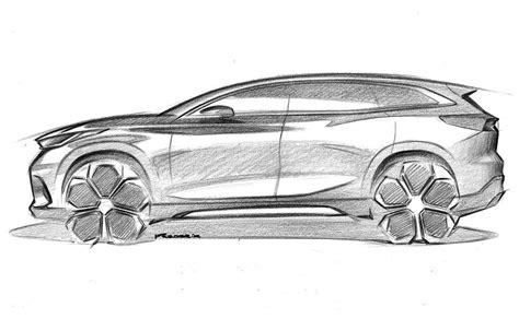 Chery SUV Pencil Design Sketch - Car Body Design