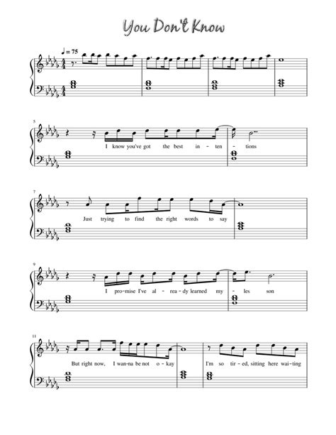 You Don't Know – Katelyn Tarver Sheet music for Piano (Solo ...