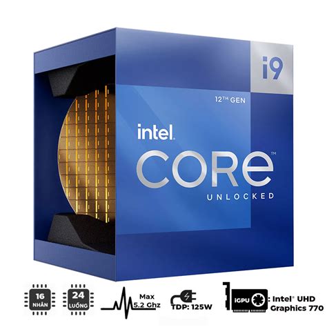 CPU Intel Core i9-12900K (3.9GHz turbo up to 5.2Ghz, 16 nhân 24 luồng ...