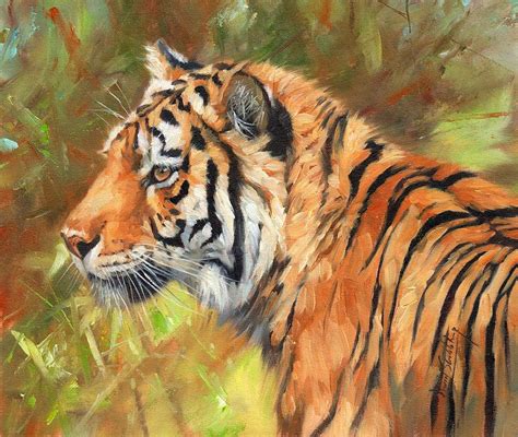 Amur Tiger Painting Painting by David Stribbling