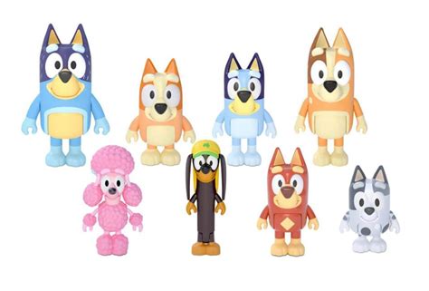 Bluey Family and Friends Figure 8-Pack: Articulated 2.5 Inch Action ...