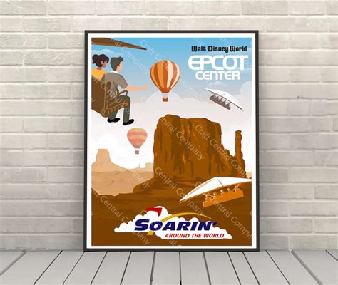 Soarin Around The World Poster Disney Attraction Poster Vintage Epcot ...