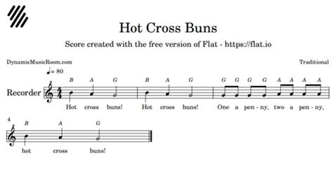 How To Play Hot Cross Buns On The Recorder For Beginners – Dynamic ...