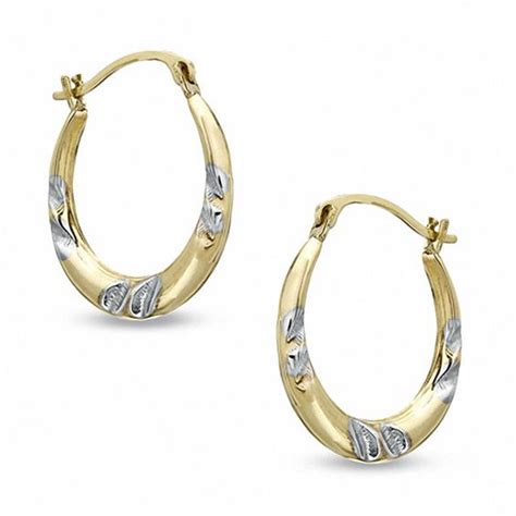 Medium Diamond-Cut Hoop Earrings in 14K Gold | Zales