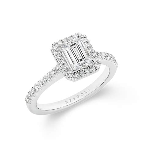 Emerald Cut Halo Diamond Engagement Ring - Gregory Jewellers