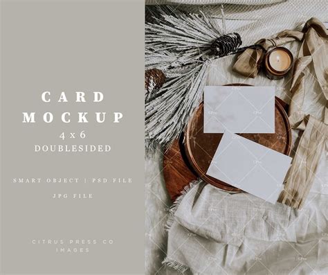 Holiday Postcard Mockup, 4x6 Double Sided Card,digital Download, Card ...