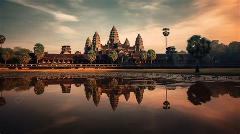 Beautiful Image Of Angkor Wat In Angkor Temples In Cambodia Background ...