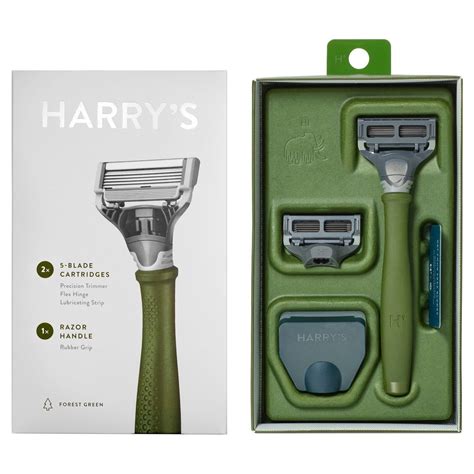 Harry's Razor NEW IN BOX Truman Razor Green color Shave Handle 2 blades ...