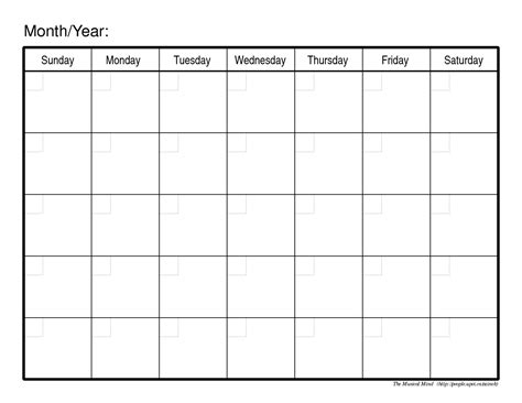 Blank+Monthly+Calendar+Template | Printable blank calendar, Free blank ...