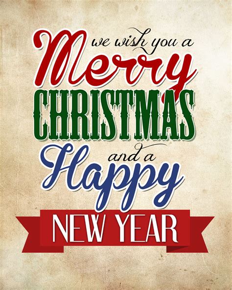 FREE Merry Christmas and Happy New Year printable! | Merry christmas ...