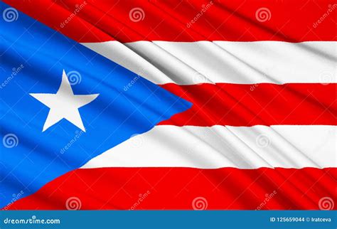 Flag of Puerto Rico United States - San Juan Stock Illustration ...