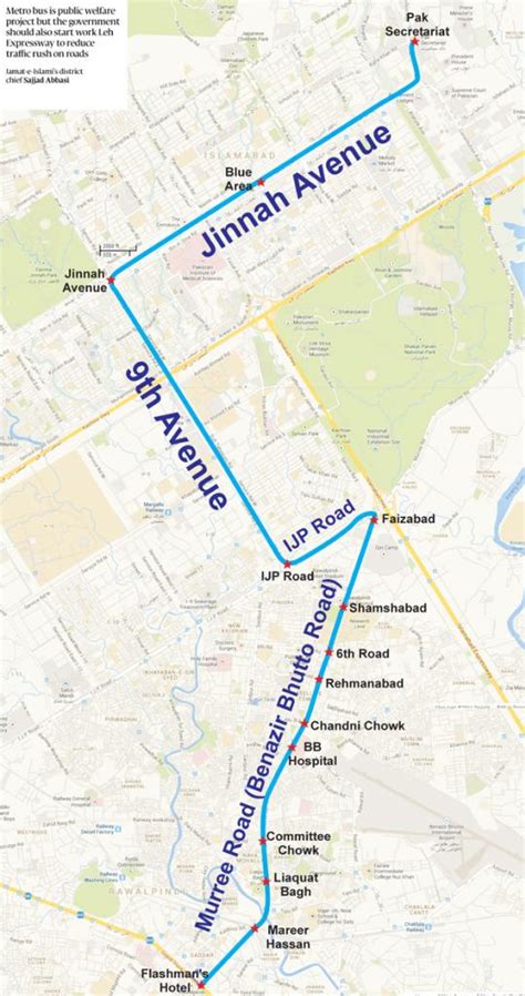 Metrobus Rawalpindi-Islamabad Route Map Final – Paki Mag