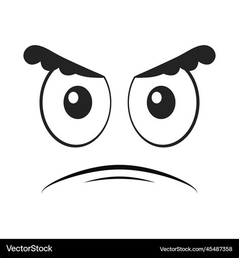 Cartoon frowning face angry expression Royalty Free Vector