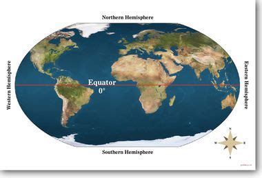 Equator - Earth Map Geography Poster | Earth map, Map poster, Map