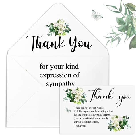 Buy 50 Pack Thank You Sympathy Cards Funeral Thank You Cards with ...