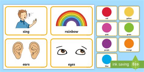 'I Can Sing a Rainbow' Nursery Rhyme Picture Flashcards