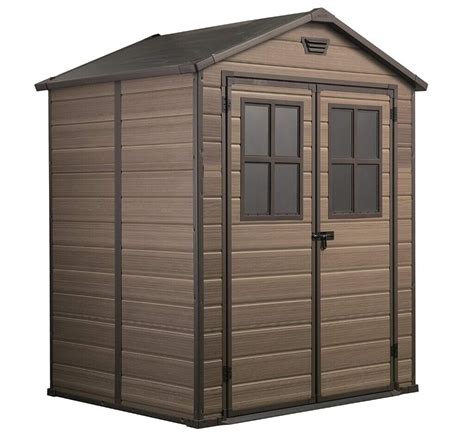 New Keter Scala Outdoor Plastic Garden Storage Shed, Brown, 6 x 5 ft ...