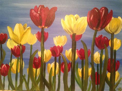 Tulips. Acrylic on canvas. | Painting, Art, Canvas