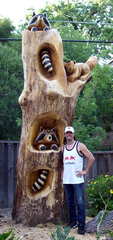 carving a tree stump into art | Wood sculpture, Tree carving, Tree art