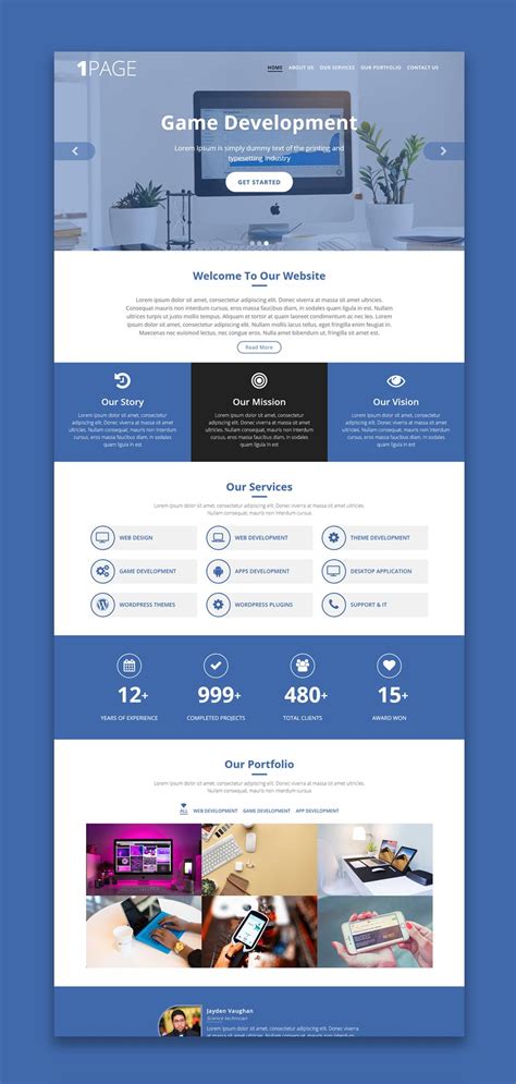 One Page Website Template | Free Download