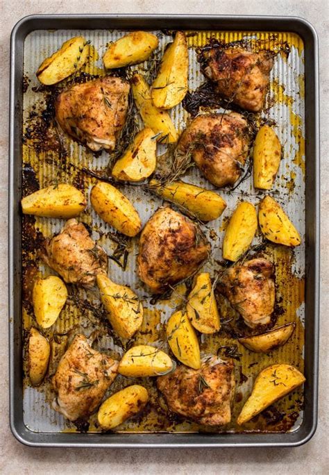 Sheet Pan Baked Chicken and Potatoes Recipe • Salt & Lavender