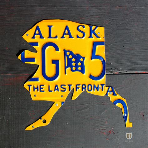 Alaska License Plate Map Artwork Mixed Media by Design Turnpike - Pixels