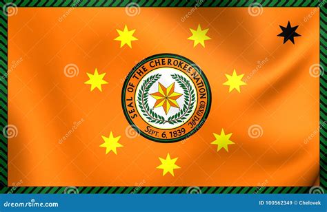 Flag of Cherokee Nation stock illustration. Illustration of states ...