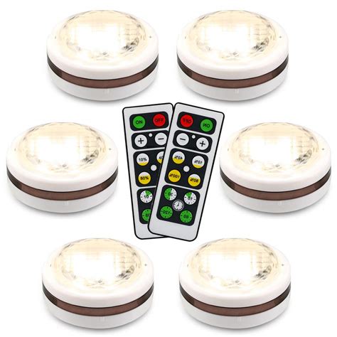 Wireless LED puck Lights with Remote Control,6pack,Dimmable Under ...