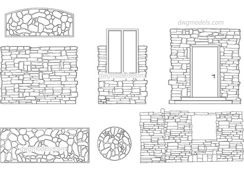 Stone Masonry CAD drawings free download