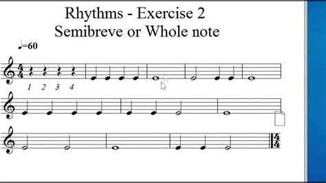 Basic of reading music rhythms quarter half and whole notes - YouTube