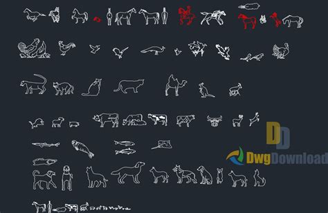 Animals Cad Blocks Dwg Download » DwgDownload.Com