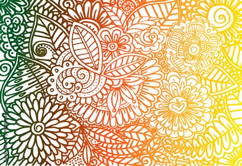 Doodle rainbow flower wallpaper Stock Vector | Adobe Stock