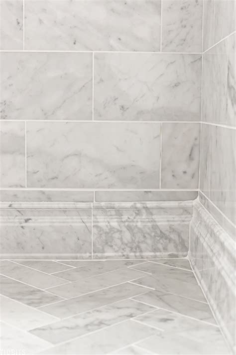 Master Bathroom Progress | Installing Marble Tile and Trim - Tidbits