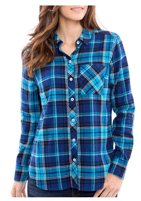 Woolrich - Woolrich Women's Flannel Shirt (Medium, Spectrum Blue ...