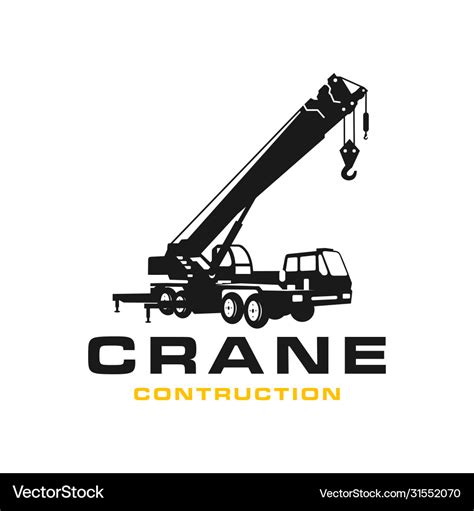 Silhouette transport crane logo Royalty Free Vector Image