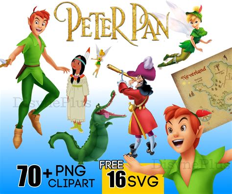 Peter Pan Clipart SVG Captain Hook Digital Download PNG SVG - Etsy