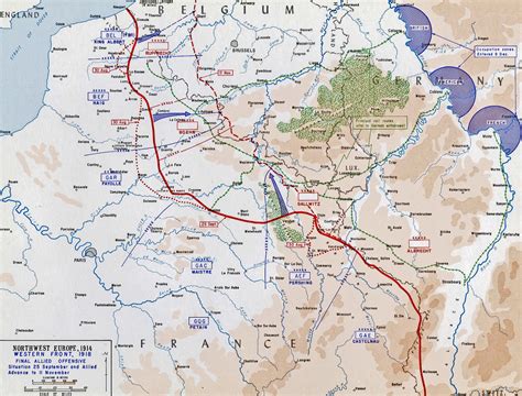 Map of WWI: Western Front - Sept 25-Nov 11, 1918