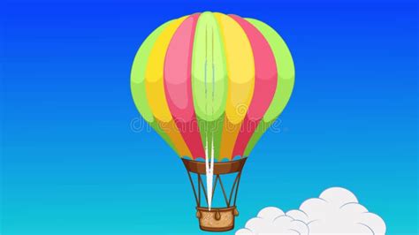 Hot Air Balloon Flying in Animated Forest Background Stock Footage ...