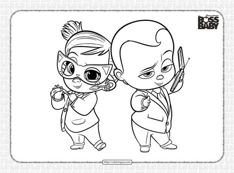 Tim And Boss Baby Coloring Page For Kids Free The Boss Baby Printable ...