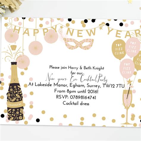 personalised new year's eve party invitations by lily summery ...