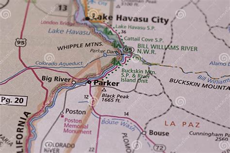 Parker Arizona on a Road Map Stock Image - Image of city, parker: 255694019