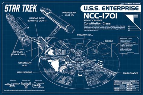 Star Trek Enterprise Blueprint Poster